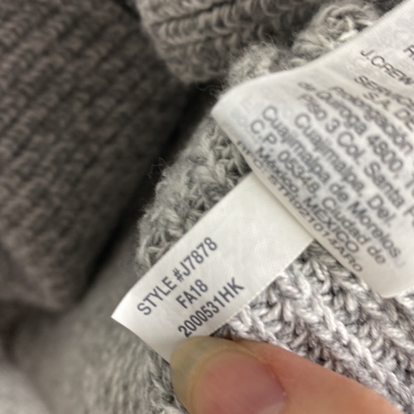 J Crew Factory Textured cotton V-neck pullover sweater in light grey size XXS - Picture 12 of 12